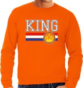 Koningsdag sweater King - oranje - heren - koningsdag outfit / kleding XXL