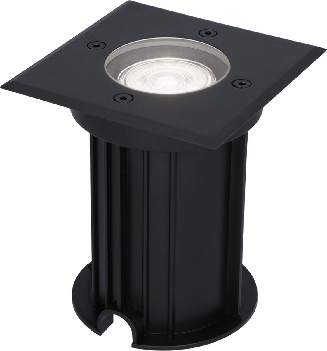 HOFTRONIC - Ramsay LED Grondspot Zwart - 6000K Daglicht wit - Vierkant Aluminium - 5 Watt 400 Lumen - IP67 Waterdicht - 3 jaar garantie - Inbouwdiepte: 140mm, Inbouwdiameter: 103mm - Tuinspots, Padverlichting en Opritverlichting