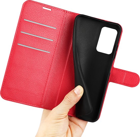 Coque Samsung Galaxy A33 - MobyDefend Leatherette Wallet Book Case - Rouge - Coque pour téléphone portable - Coque pour téléphone Ce produit est compatible avec : Samsung Galaxy A33