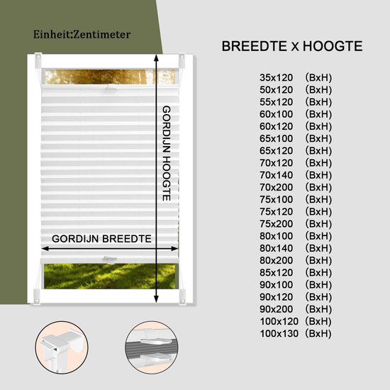 Keuken plisségordijnen Zonwerend 60 cm kopen? | Vergelijk de