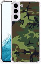 Coque Smartphone Coque Samsung Galaxy S22 Anti-choc avec photo avec bord transparent Camouflage