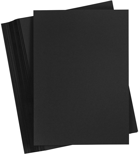 Karton, A5 148×210 mm, 200 gr, 100 vellen, zwart
