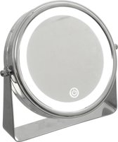 Make-up spiegel/scheerspiegel met LED verlichting op standaard 20 cm - Badkamer spiegels met licht