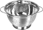 Vergiet/zeef op voet zilver 25 x 15 cm van RVS - Keukenvergieten