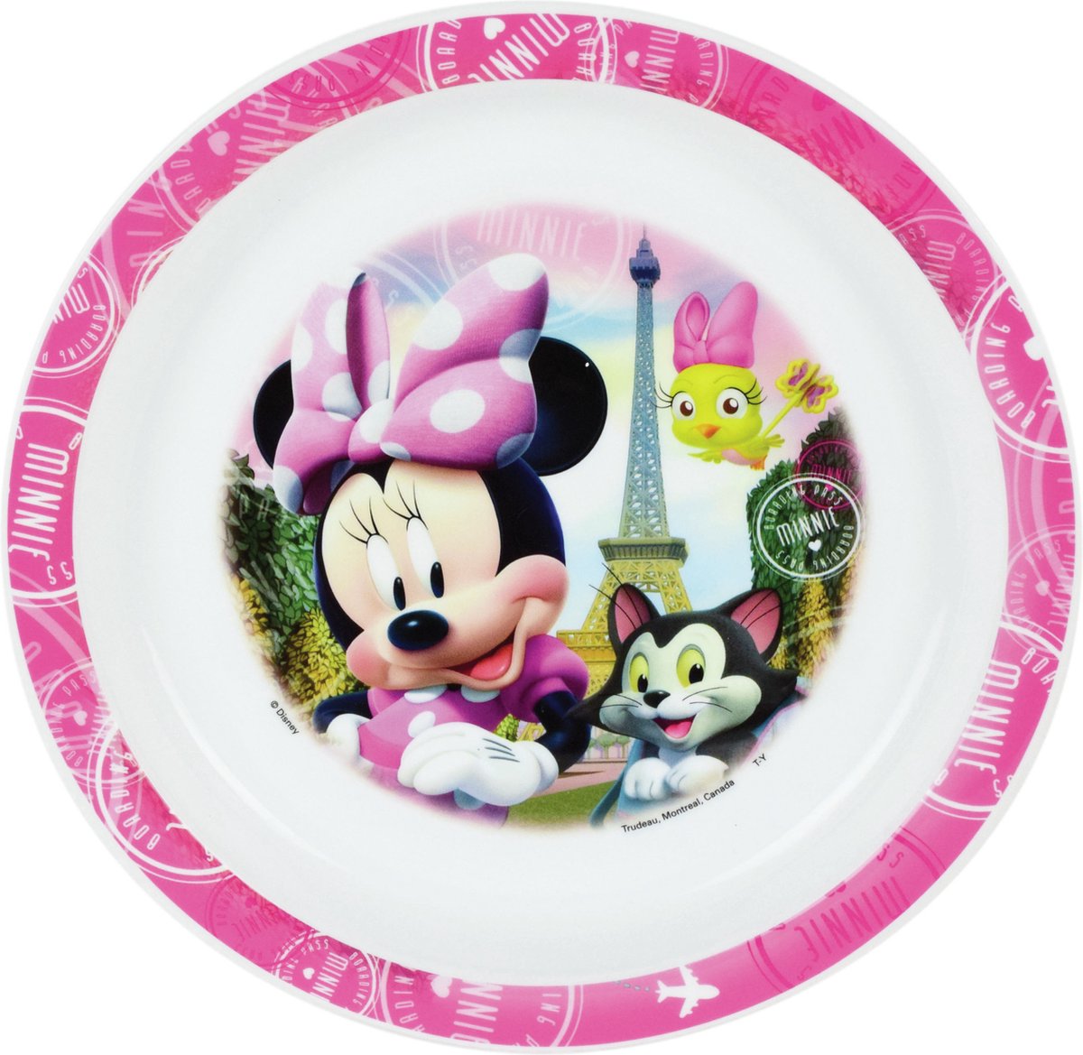 Kunststof ontbijtbordje plat Disney Minnie Mouse 22 cm - Onbreekbare kinder bordjes