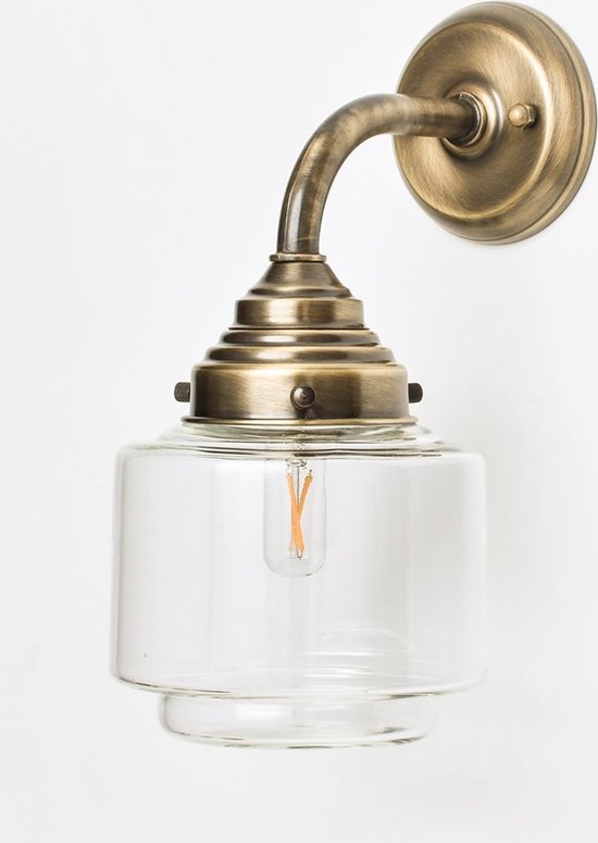 Art Deco Trade - Wandlamp Getrapte Cilinder Small Helder Curve Brons