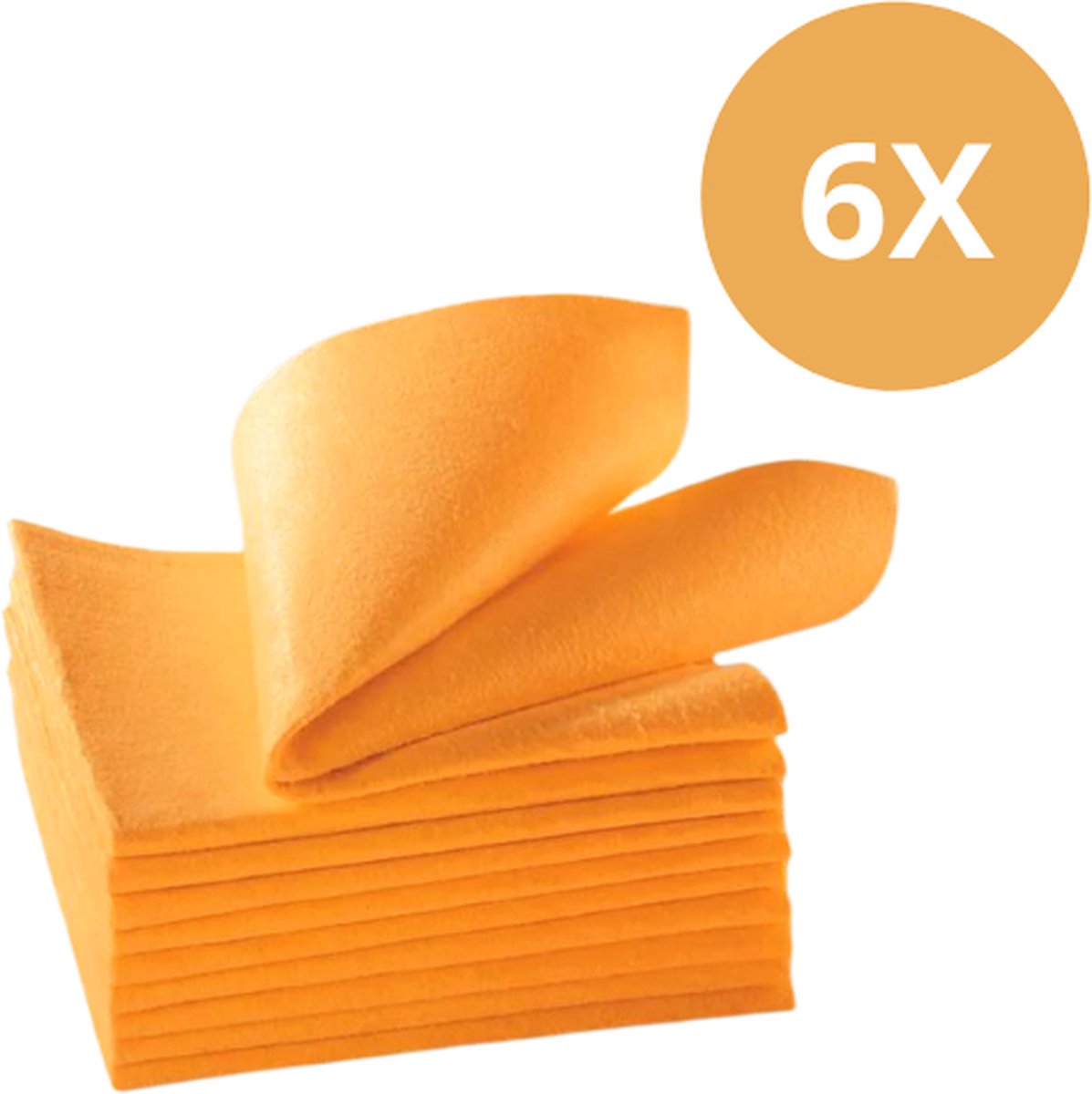 Wooners® Viscose Dweil - Oranje dweil - 6 stuks - Sterk Absorberend - Vloerdweil - Multifunctioneel - 50 x 70 cm