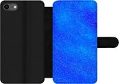 Bookcase Geschikt voor iPhone SE 2020 telefoonhoesje - Blauw - Abstract - Design - Met vakjes - Wallet case met magneetsluiting