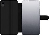 Bookcase Geschikt voor iPhone XR telefoonhoesje - Aluminium print - Metaal - Grijs - Met vakjes - Wallet case met magneetsluiting