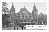 Walljar - Amsterdam Centraal station '84 - Muurdecoratie - Canvas schilderij