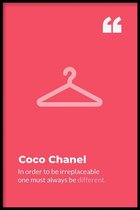 Walljar - Coco Chanel poster - Muurdecoratie - Poster met lijst