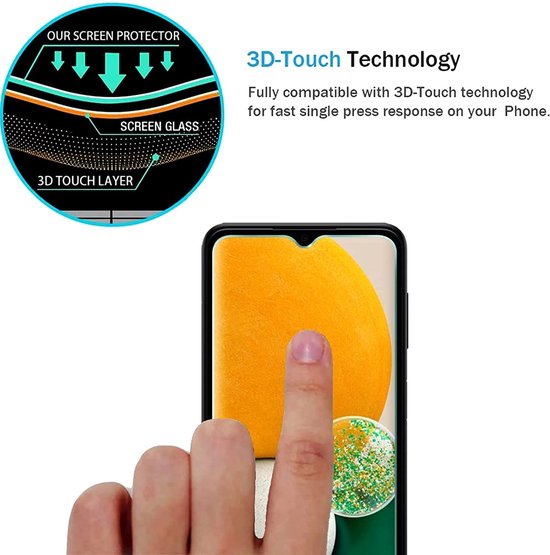 Vinger drukt op smartphone scherm met 3D-Touch technologie uitleg. De screenprotector is zichtbaar.