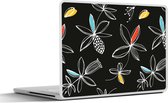 Laptop sticker - 17.3 inch - Bloemen - Line Art - Patronen - 40x30cm - Laptopstickers - Laptop skin - Cover