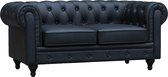Bol.com Bank bankstel Chesterfield "Aliza" - 157 x 82 x 70 cm - 2 zits - Zwart aanbieding
