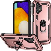 Samsung Galaxy A13 (4G) Hoesje - MobyDefend Pantsercase Met Draaibare Ring - Rosé - GSM Hoesje - Telefoonhoesje Geschikt Voor Samsung Galaxy A13 (4G)