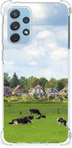 Shockproof Case Geschikt voor Samsung Galaxy A73 Telefoon Hoesje met doorzichtige rand Hollandse Koeien