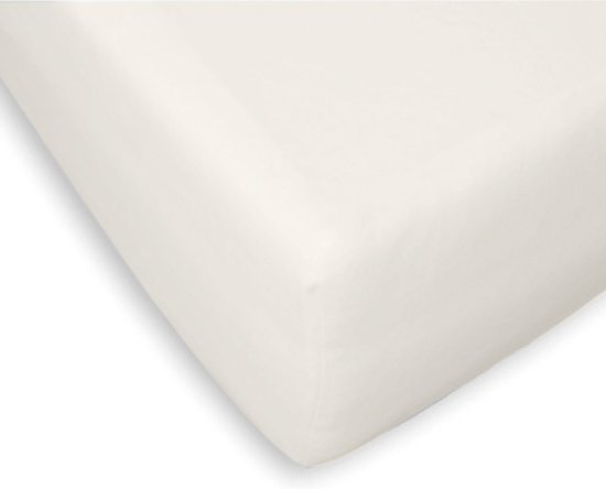 Briljant Home - Hoeslaken voor Topdekmatras - 180x210 - Percal - Off-white - 100% Katoen