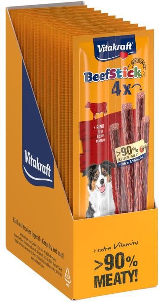 Vitakraft Beef Stick - rund - 10x4 stuks (40 stuks) - 40x12 gram