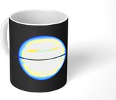 Mok - De planeet Saturnus met een blauwe kleur - 350 ML - Beker - Uitdeelcadeautjes