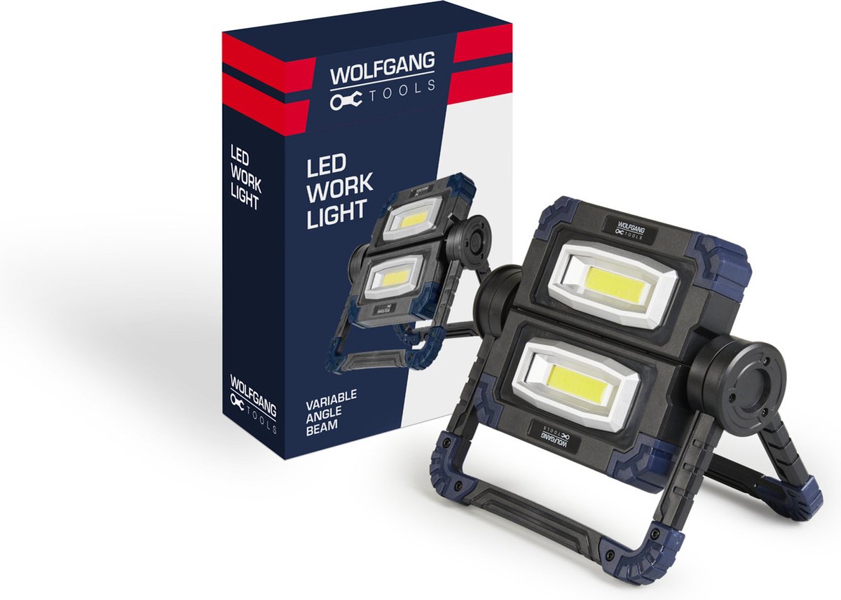 Wolfgang Tools - Portable Werklicht - LED - 5 W - 180° Draaibaar - Inklapbaar - 2x AA Batterijen - 20 x 23 x 5,5 cm