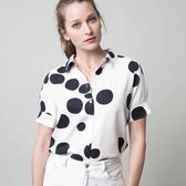 Witte blouse met zwarte stippen