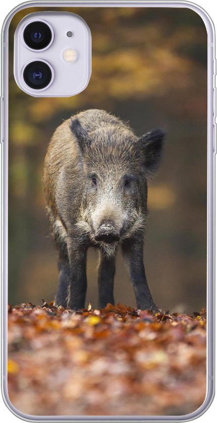Geschikt voor iPhone 11 hoesje - Wild dier - Bos - Herfst - Siliconen Telefoonhoesje