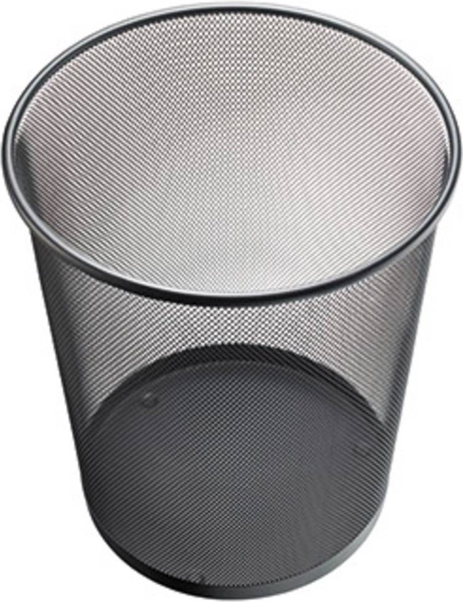 Goedkoopste Helit the circle network H2518595 Prullenbak 15 l (Ø x h) 265 mm x 280 mm Metaal Zwart 1 stuk(s