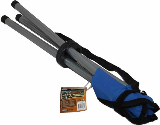 Blauwe opvouwbare lichtgewicht campingkruk/visserskruk 31 x 50 cm - Outdoor/vakantie - Inklapbaar stoeltje/krukje van SportX — afbeelding 2