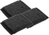 Set de 3x éponges gris foncé 10 x 9 cm en acier inoxydable - Casseroles et poêles/ éponges en acier - Éponges de nettoyage - Nettoyage