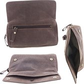 Pijp Combi-etui - 1 pijp - Bruin Suede