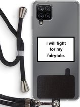 Case Company® - Samsung Galaxy A12 hoesje met Koord - Fight for my fairytale - Telefoonhoesje met Zwart Koord - Bescherming aan alle Kanten en Over de Schermrand