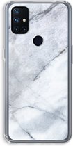 Case Company® - OnePlus Nord N10 5G hoesje - Witte marmer - Soft Cover Telefoonhoesje - Bescherming aan alle Kanten en Schermrand