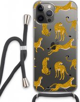 Case Company® - iPhone 13 Pro Max hoesje met Koord - Luipaard - Telefoonhoesje met Zwart Koord - Extra Bescherming aan alle Kanten en Over de Schermrand