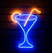 Cocktailglas neonbord muur decoratie kroeg bar pub keet Led neon bord glas