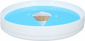 bord 24,5 cm polypropeen wit/blauw 4 stuks