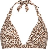 Leopard Love triangel bikinitop Dierenprint, Bruin, Wit maat 44D (90D)
