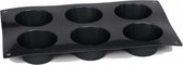 muffinvorm 29 x 17 cm siliconen zwart 6 vakken