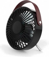 ventilator 16,2 cm ABS/kunstleer/rvs zwart/bruin
