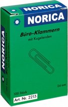 paperclips Norica 24 mm staal zilver 100 stuks