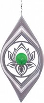windgong Lotus 17,7 x 25,1 cm RVS zilver/groen