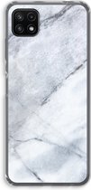 Case Company® - Samsung Galaxy A22 5G hoesje - Witte marmer - Soft Cover Telefoonhoesje - Bescherming aan alle Kanten en Schermrand