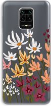 Case Company® - Xiaomi Redmi Note 9 Pro hoesje - Painted wildflowers - Soft Cover Telefoonhoesje - Bescherming aan alle Kanten en Schermrand