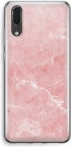 Case Company® - Huawei P20 hoesje - Roze marmer - Soft Cover Telefoonhoesje - Bescherming aan alle Kanten en Schermrand