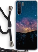 Case Company® - Oppo A91 hoesje met Koord - Travel to space - Telefoonhoesje met Zwart Koord - Bescherming aan alle Kanten en Over de Schermrand