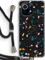 Case Company® - Xiaomi Mi 11 hoesje met Koord - Terrazzo N°10 - Telefoonhoesje met Zwart Koord - Bescherming aan alle Kanten en Over de Schermrand