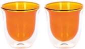 koffieglas Core 220ml dubbelwandig oranje 2 stuks