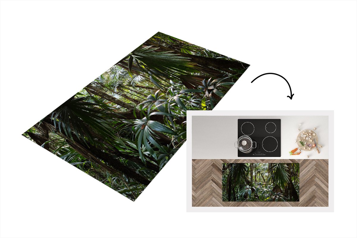 KitchenYeah Keukenloper - Loper keuken - Planten in regenwoud - 120x60 cm - Keukenloper vinyl Multicolor