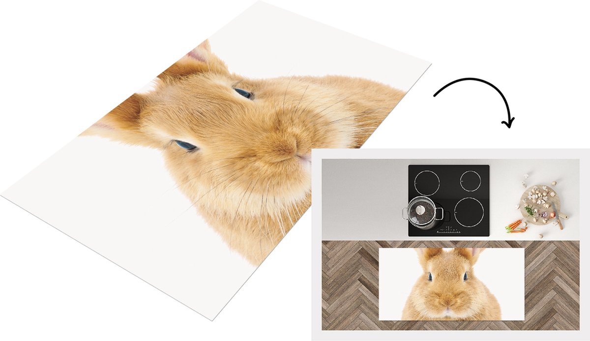 KitchenYeah Keukenloper - Loper keuken - Babykamer - Konijn - Kinderkamer - 120x60 cm - Keukenloper vinyl Multicolor