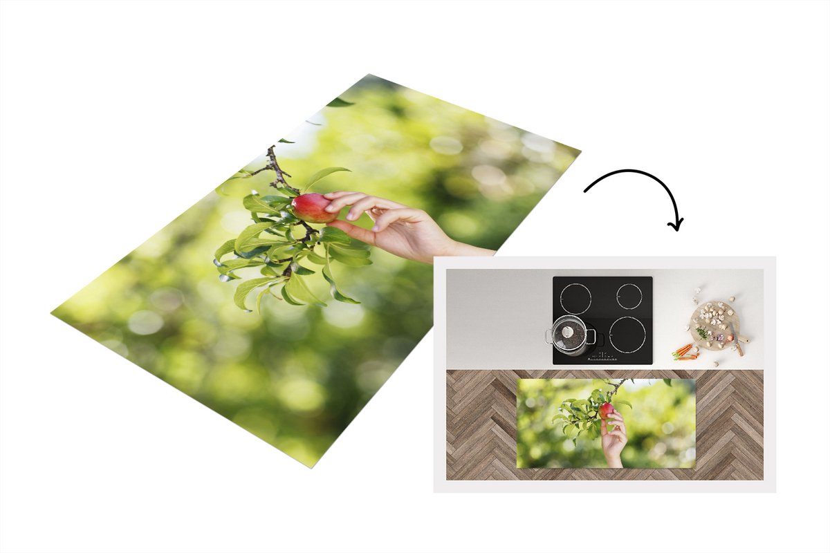 KitchenYeah Keukenloper - Loper keuken - Fruitbomen - Moestuin - Appel - 120x60 cm - Keukenloper vinyl Multicolor