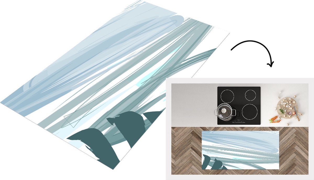 KitchenYeah Keukenloper - Loper keuken - Zomer - Verf - Groen - 120x60 cm - Keukenloper vinyl Multicolor